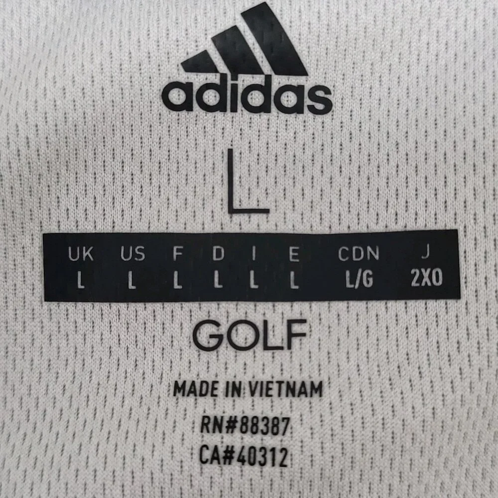 Adidas Golf Atlanta Motor Speedway White Lightweight Polo Shirt Size Large L